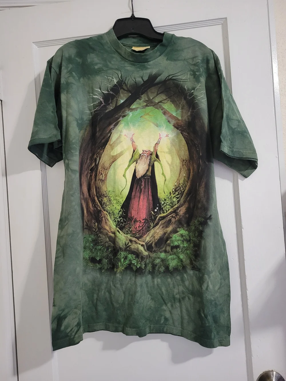 Vintage Green the mountain Tie-Dye Wizard Unisex Graphic Tee - Picture 3 of 7